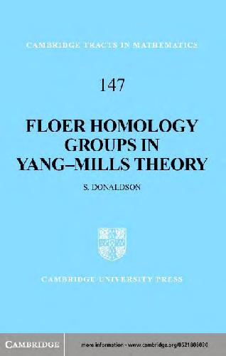 Floer Homology Groups In Yangmills Theory Donaldson Sk