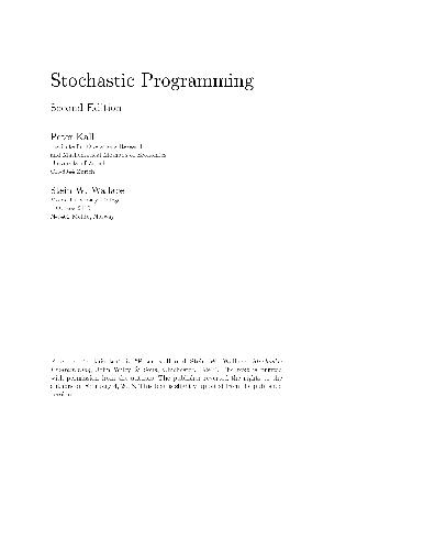 Stochastic Programming 2nd Edition Kall P Wallace S