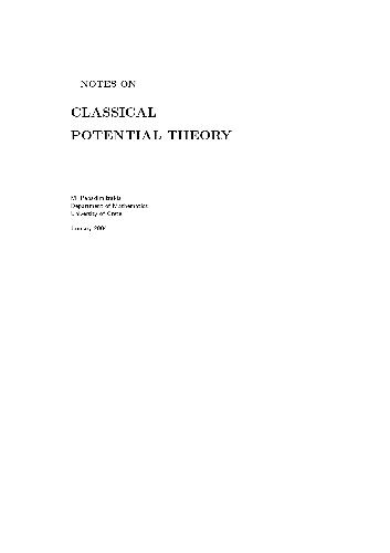 Notes On Classical Potential Theory Web Draft Papadimitrakis M
