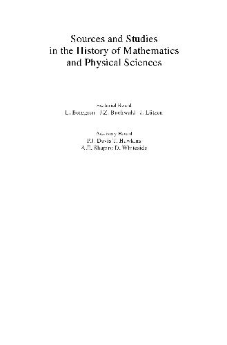 The Rise And Development Of The Theory Of Series Up To The Early 1820s Ferraro S