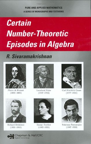 Certain Numbertheoretic Episodes In Algebra 1st Edition R Sivaramakrishnan