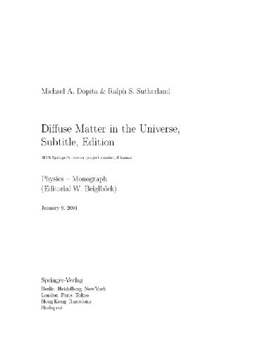 Diffuse Matter In The Universe Draft Dopita Ma Sutherland Rs