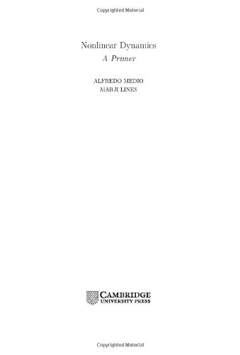 Nonlinear Dynamics A Primer 1st Alfredo Medio Marji Lines