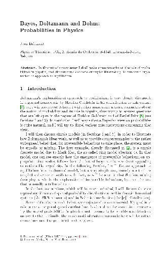 Bayes Boltzmann And Bohm Probabilities In Physics Jean Bricmont