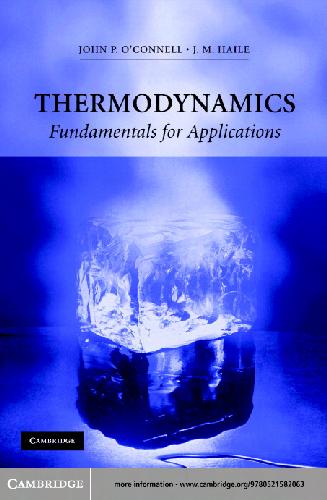 Thermodynamics Fundamentals For Applications Oconnell Jp Haile Jm