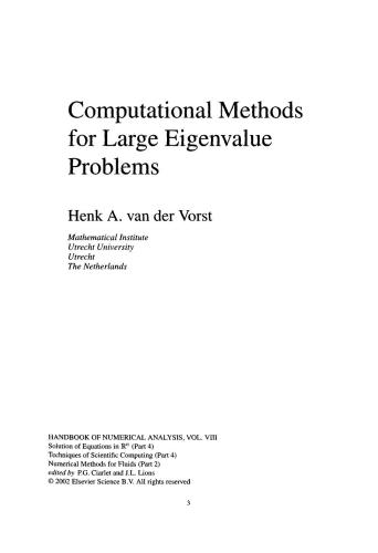 Handbook Of Numerical Analysis Solution Of Equations In Rn Part 4 Techniques Of Scientific Computing Part 4 Numerical Methods For Fluids Part 2 Ciarlet Pg