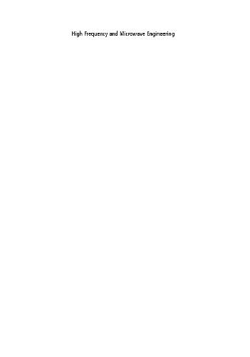 High Frequency And Microwave Engineering Da Silva E