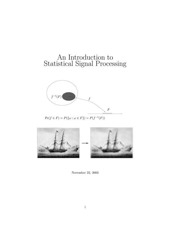 An Introduction To Statistical Signal Processing Robert M Gray