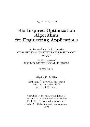 Bioinspired Optimization Algorithms For Engineering Applications Sibylle Muller