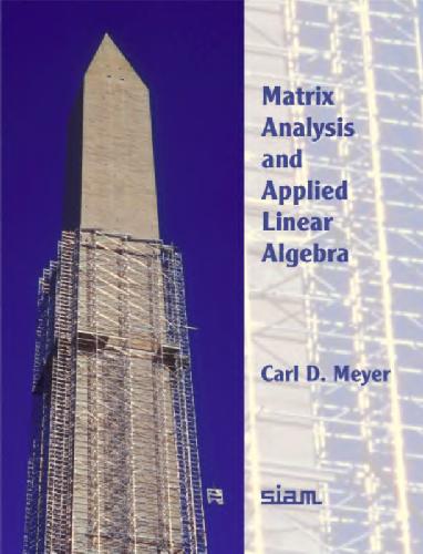 Matrix Analysis And Applied Linear Algebra 1st Edition Carl D Meyer