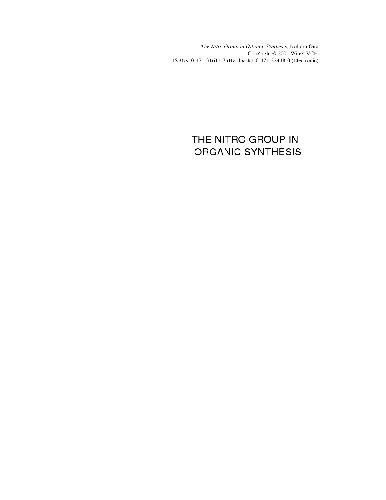 The Nitro Group In Organic Synthesis Ono Noboru