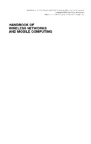 Handbook Of Wireless Networks And Mobile Computing Stojmenovi I
