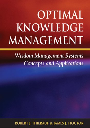 Optimal Knowledge Management Wisdom Management Systems Concepts And Applications James J Hoctor