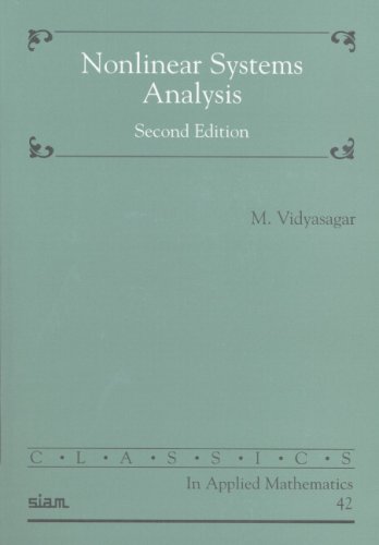 Nonlinear Systems Analysis 2nd Edition M Vidyasagar