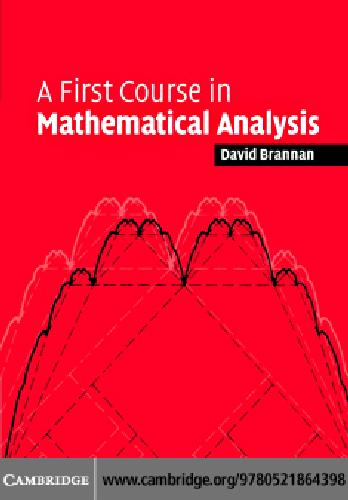 First Course In Mathematical Analysis Brannan D A