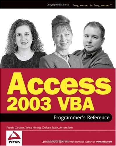 Access 2003 Vba Programmers Reference Patricia Cardoza Teresa Hennig