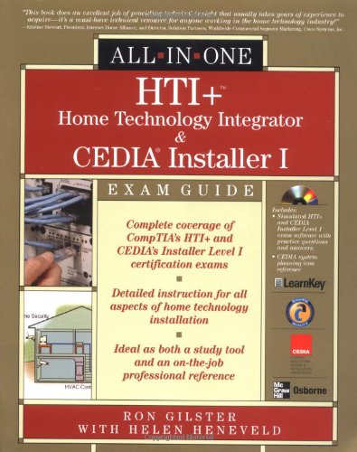Hti Home Technology Integrator Cedia Installer I Allinone Exam Guide 1st Edition Ron Gilster