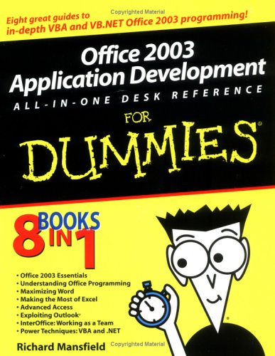 Office 2003 Vba Development Allinone Desk Reference For Dummies Desk Richard Mansfield