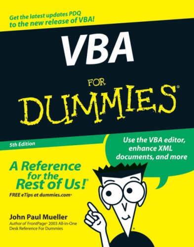 Vba For Dummies 5th Edition John Paul Mueller
