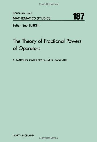 The Theory Of Fractional Powers Of Operators 1st Ed Celso Martnez Carracedo And Miguel Sanz Alix Eds