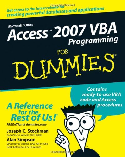 Access 2007 Vba Programming For Dummies Joseph C Stockman Alan Simpson