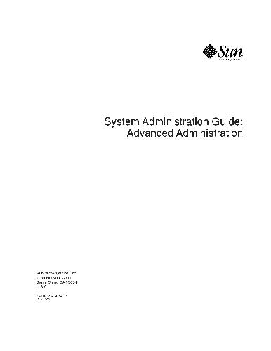 System Administration Guide Advanced Administration Inc Sun Microsystems