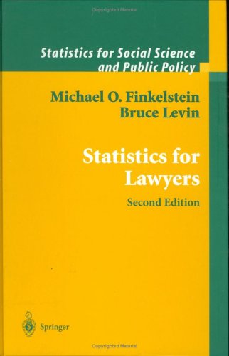 Statistics For Lawyers 2nd Ed Michael O Finkelstein Bruce Levin