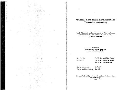 Stabilized Spacetime Finite Elements For Transonic Aeroelasticity Boris Grohmann