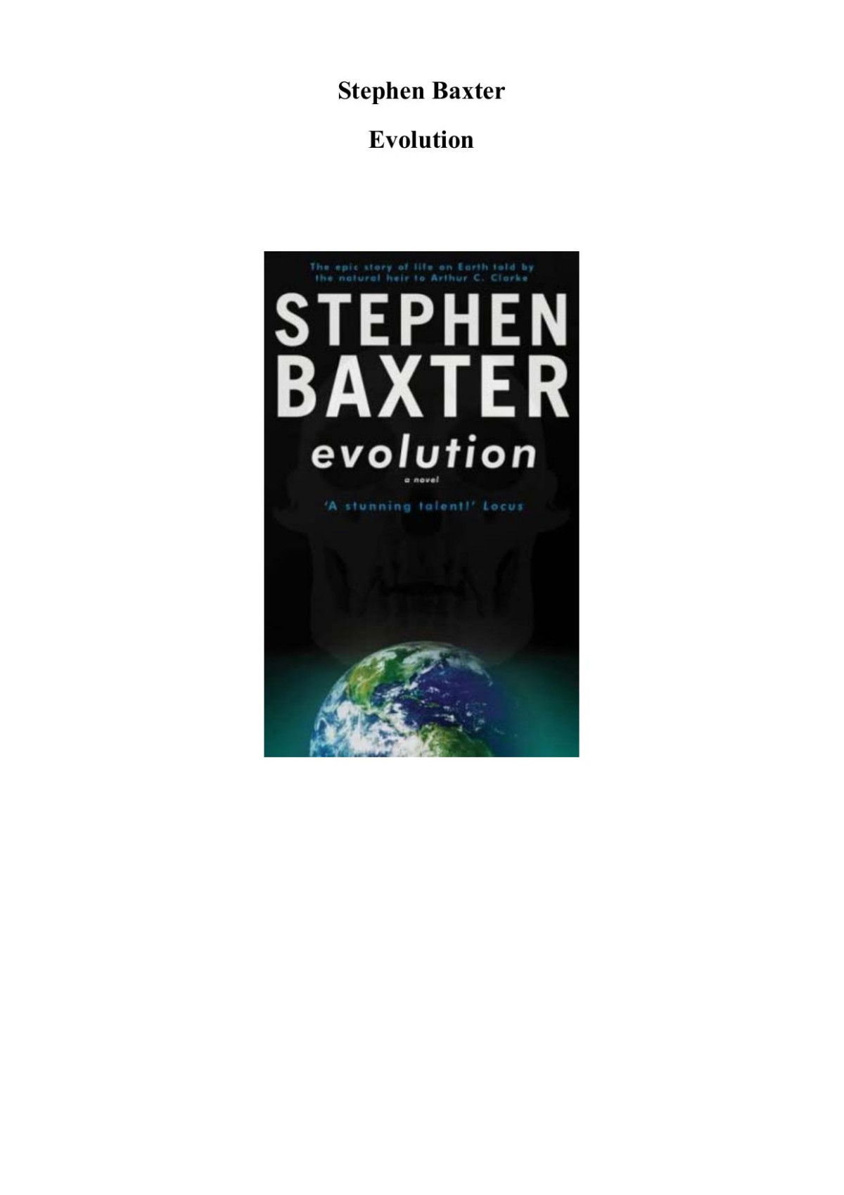 Evolution Baxter Stephen
