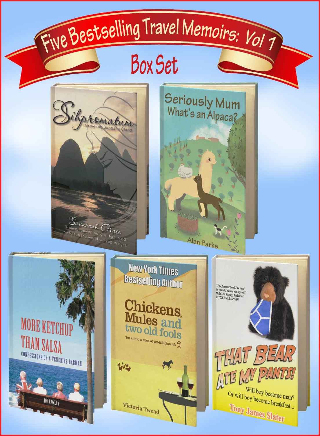Five Bestselling Travel Memoirs Vol 01 Twead Victoria James Slater Tony Cawley Joe Grace Savannah