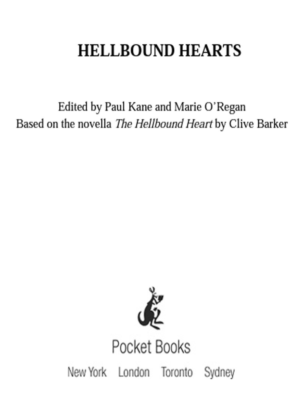 Hellbound Hearts Kane Paul Oregan Marie Editor