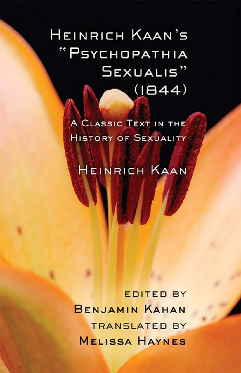 Heinrich Kaans Psychopathia Sexualis 1844 A Classic Text In The History Of Sexuality Heinrich Kaan