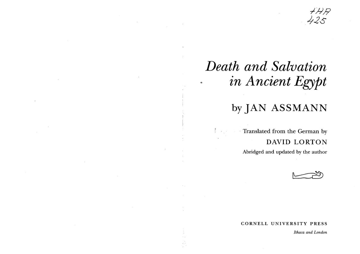 Death And Salvation In Ancient Egypt Jan Assmann