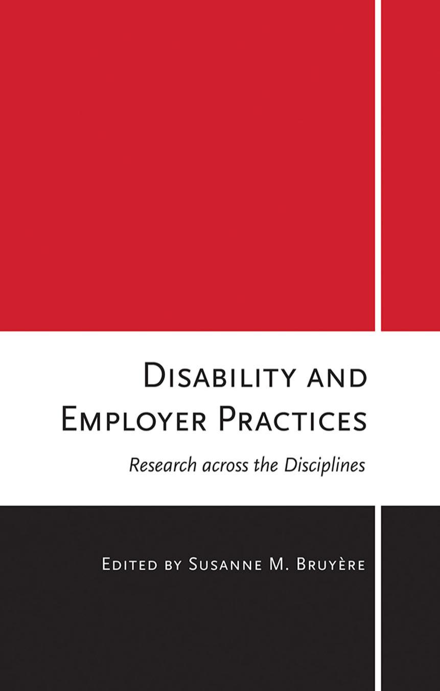 Disability And Employer Practices Research Across The Disciplines Susanne M Bruyre