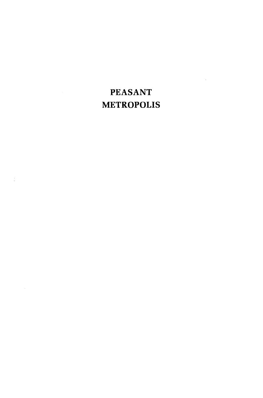 Peasant Metropolis Social Identities In Moscow 19291941 David L Hoffmann