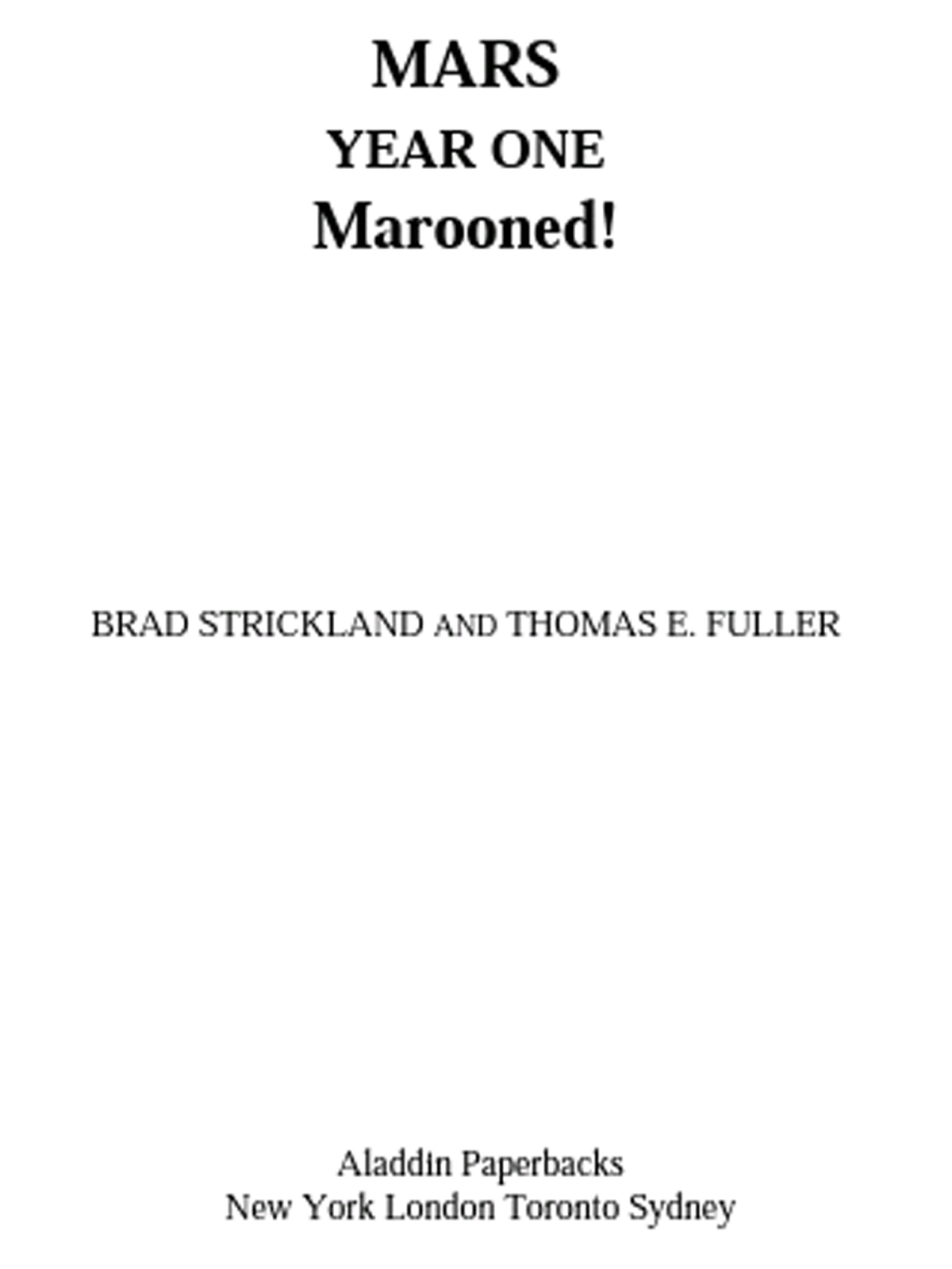Marooned Strickland Brad