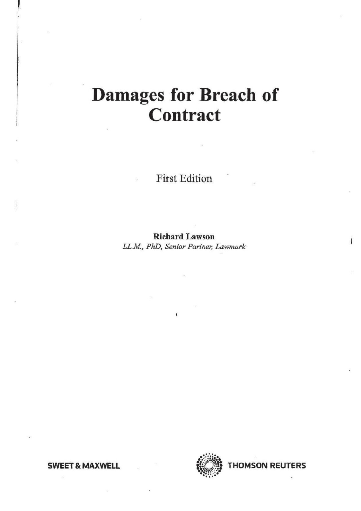 Damages For Breach Of Contract Richard Lawson