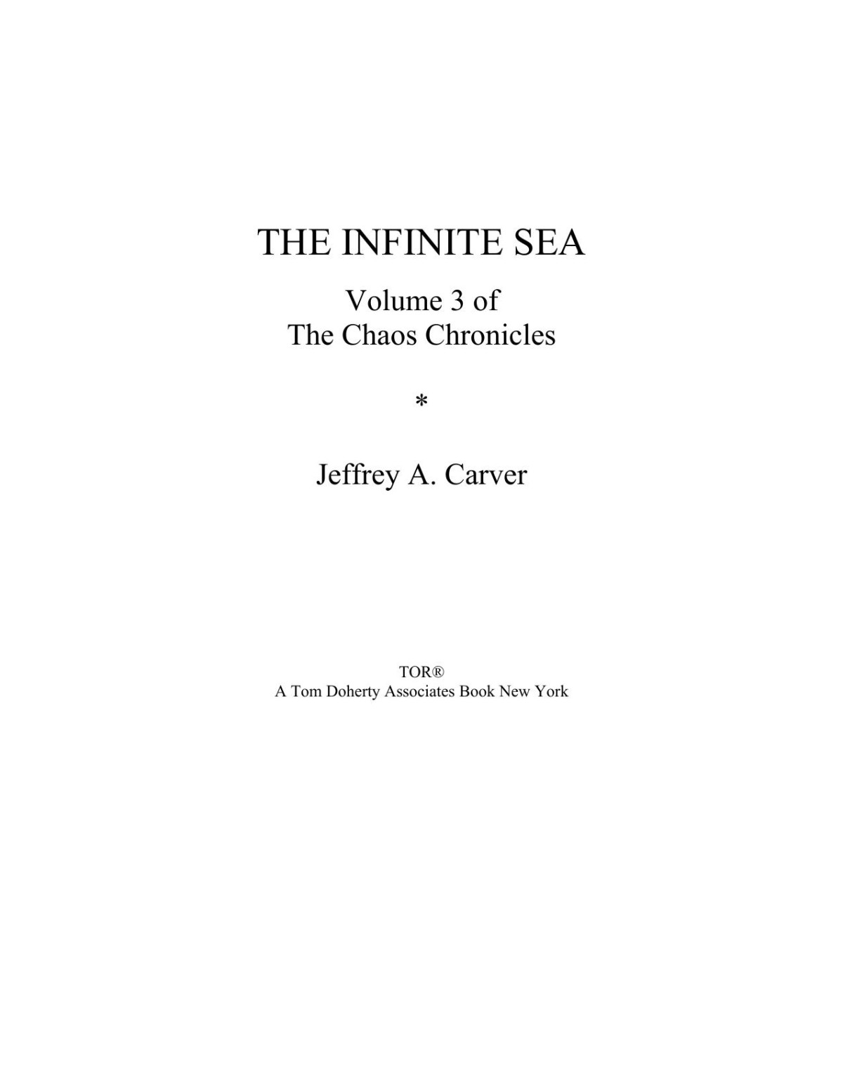 The Infinite Sea Carver Jeffrey