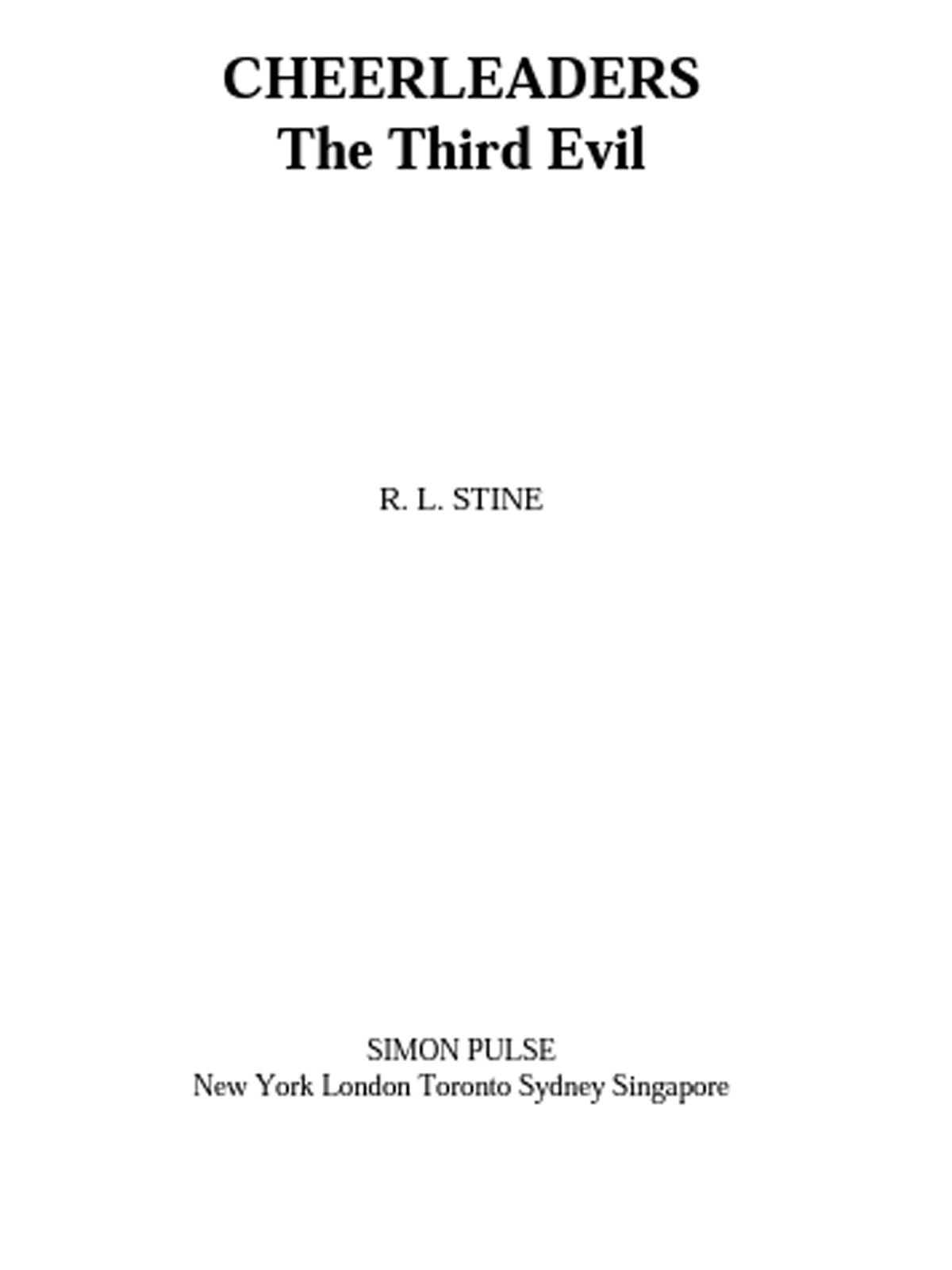 The Third Evil Stine R L