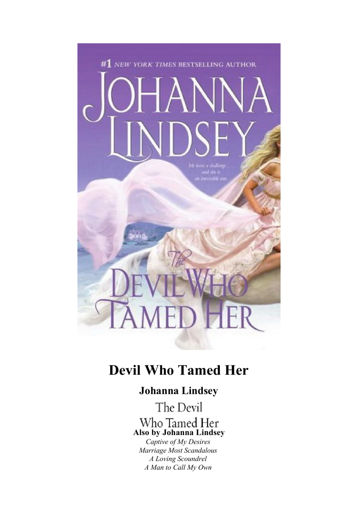 The Devil Who Tamed Her Lindsey Johanna