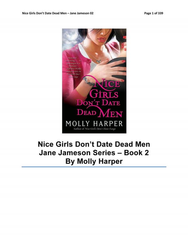 Nice Girls Dont Date Dead Men Harper Molly