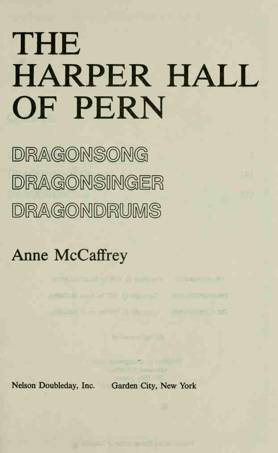 The Harper Hall Of Pern Dragonsong Dragonsinger Dragondrums Anne Mccaffrey