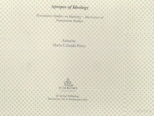 Apropos Of Edeology 2003th Edition Maria Calzada Perez