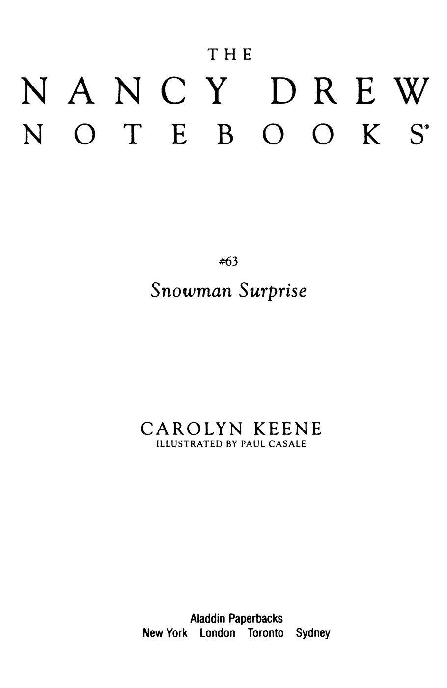 The Snowman Surprise Keene Carolyn