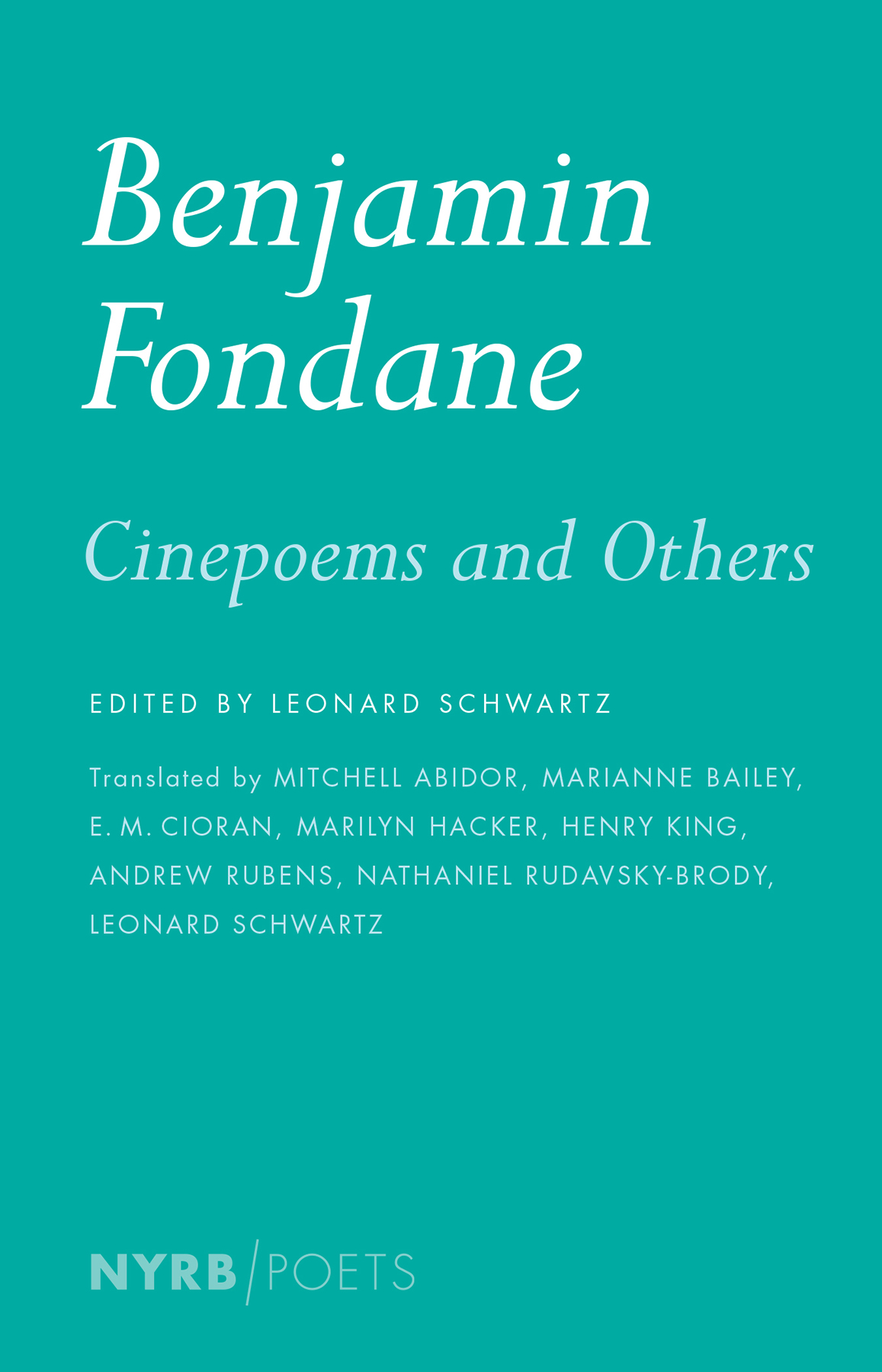 Cinepoems And Others Fondane Benjamin Schwartz Leonard Translator