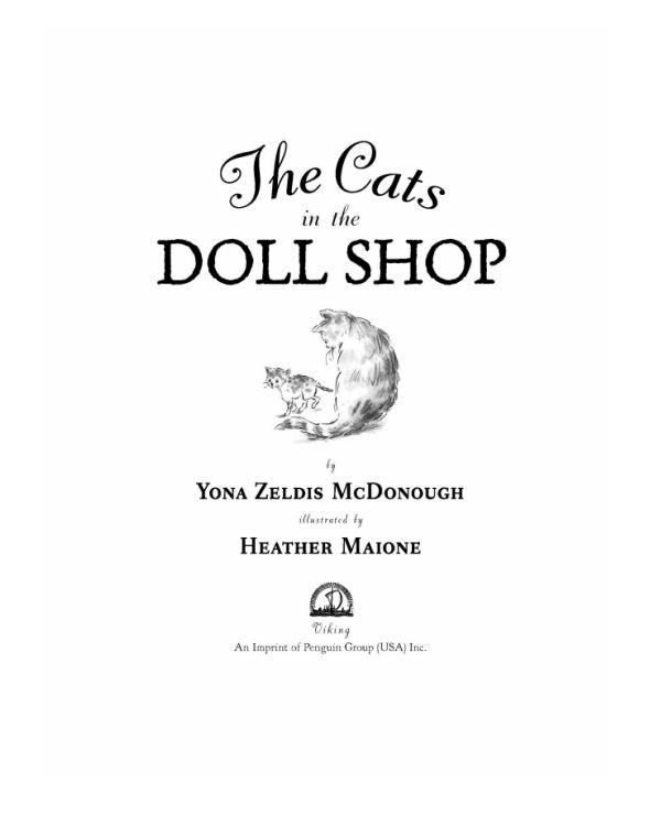 The Cats In The Doll Shop Mcdonough Yona Zeldis