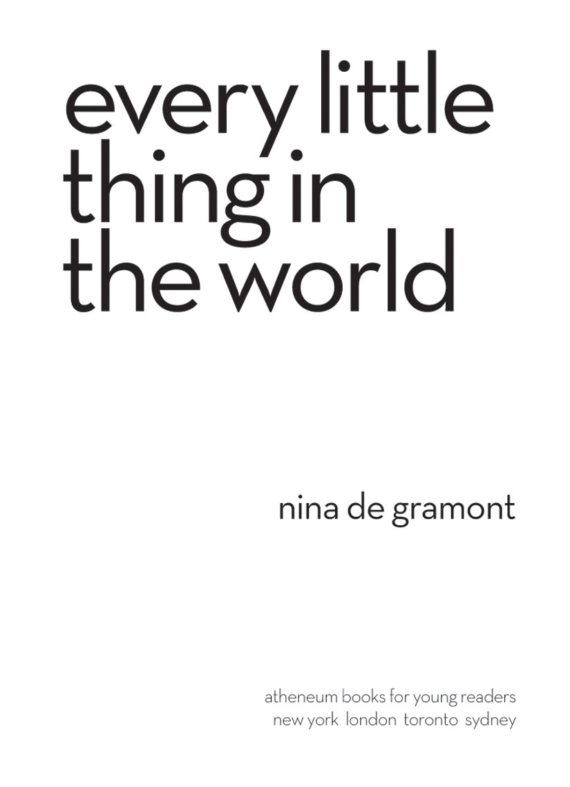 Every Little Thing In The World De Gramont Nina