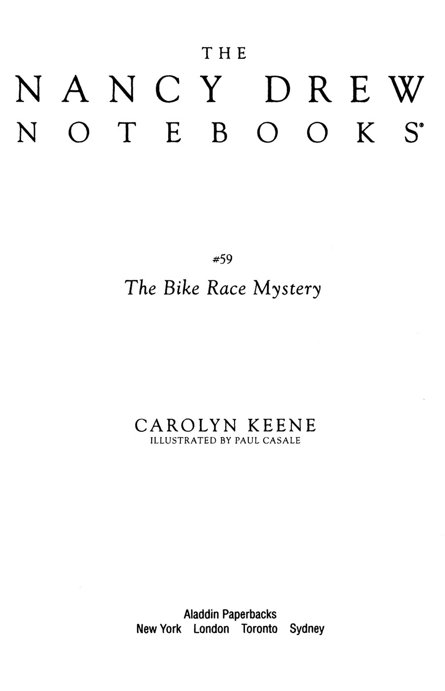 The Bike Race Mystery Keene Carolyn