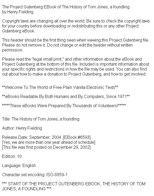History Of Tom Jones A Foundling Henry Fielding
