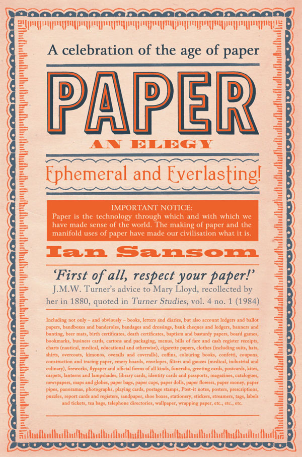 Paper An Elegy Sansom Ian